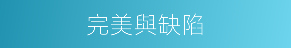 完美與缺陷的同義詞
