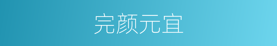 完颜元宜的同义词