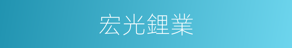 宏光鋰業的同義詞