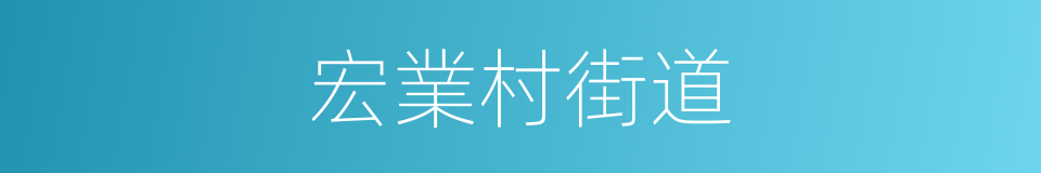 宏業村街道的同義詞