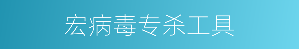 宏病毒专杀工具的同义词