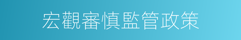 宏觀審慎監管政策的同義詞