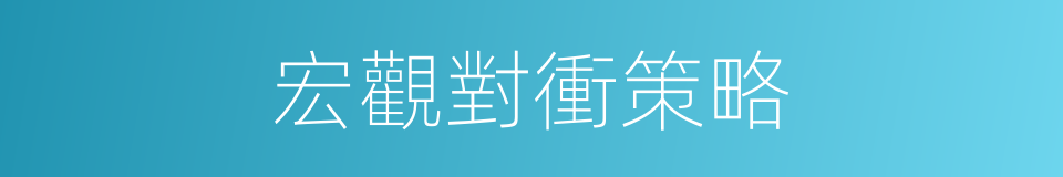 宏觀對衝策略的同義詞