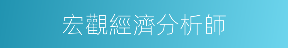 宏觀經濟分析師的同義詞