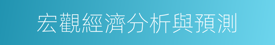 宏觀經濟分析與預測的同義詞