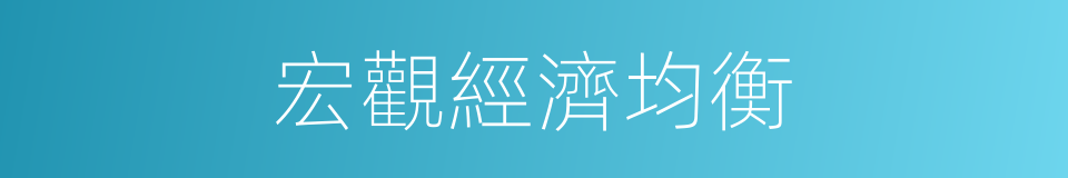宏觀經濟均衡的同義詞