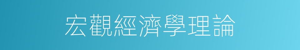 宏觀經濟學理論的同義詞