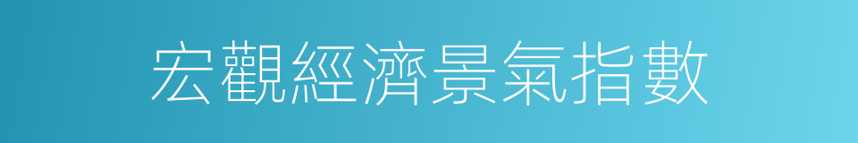 宏觀經濟景氣指數的同義詞