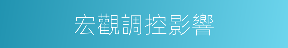 宏觀調控影響的同義詞
