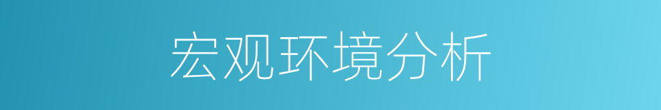 宏观环境分析的同义词