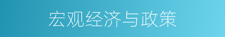 宏观经济与政策的同义词