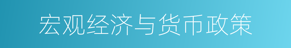宏观经济与货币政策的同义词