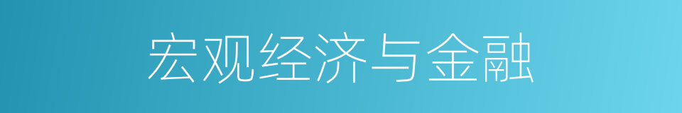 宏观经济与金融的同义词