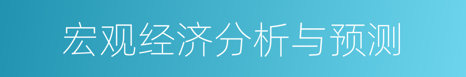 宏观经济分析与预测的同义词