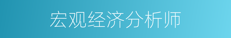 宏观经济分析师的同义词
