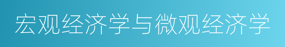 宏观经济学与微观经济学的同义词