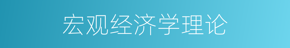 宏观经济学理论的同义词