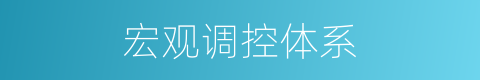 宏观调控体系的同义词