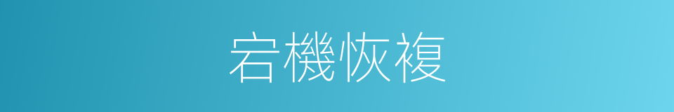 宕機恢複的同義詞