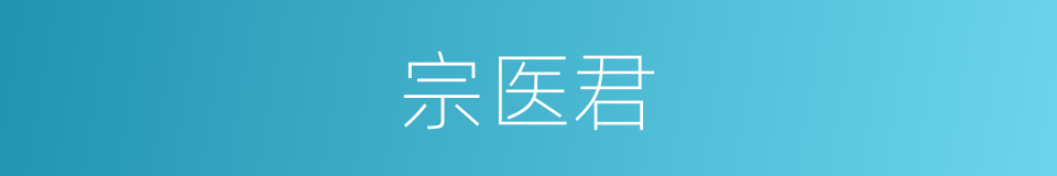 宗医君的同义词