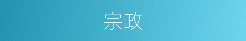 宗政的意思