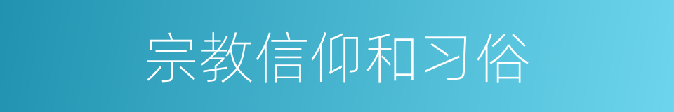 宗教信仰和习俗的同义词