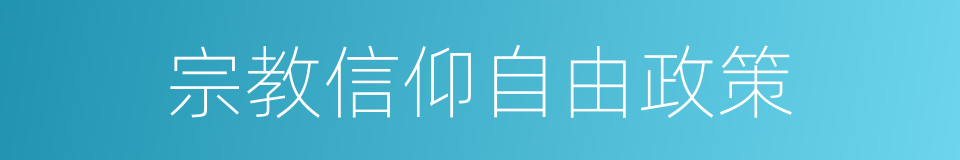 宗教信仰自由政策的同义词