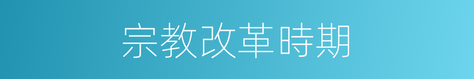 宗教改革時期的同義詞