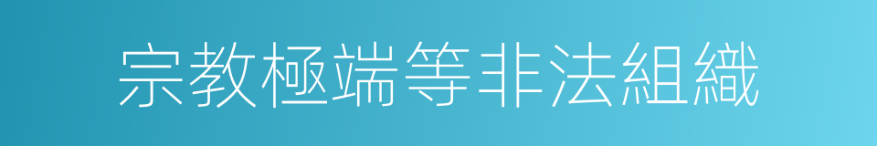 宗教極端等非法組織的同義詞