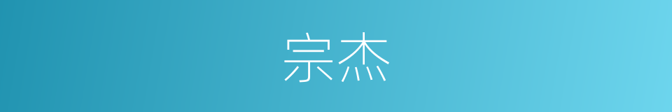 宗杰的意思