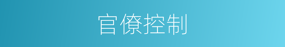 官僚控制的同义词