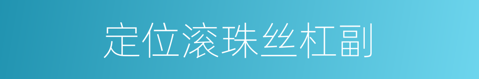 定位滚珠丝杠副的同义词