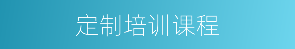 定制培训课程的同义词