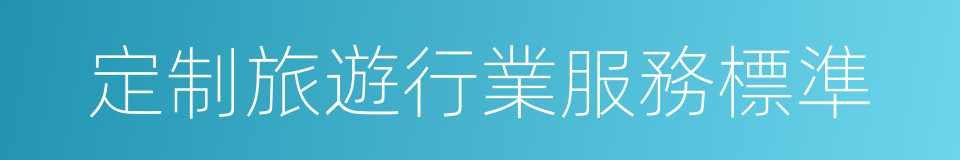 定制旅遊行業服務標準的同義詞