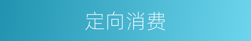 定向消费的同义词