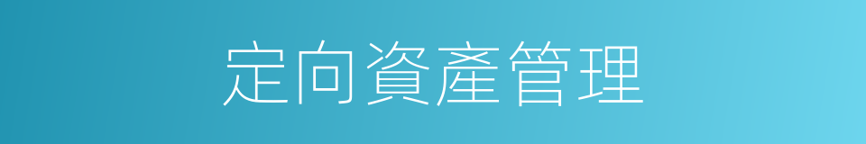 定向資產管理的同義詞