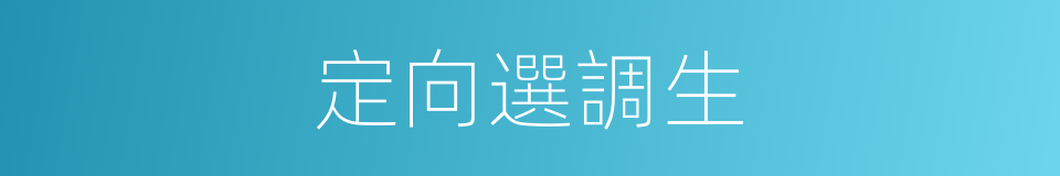 定向選調生的同義詞