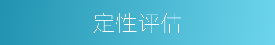 定性评估的同义词