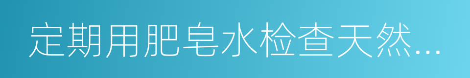 定期用肥皂水检查天然气设备接头的同义词