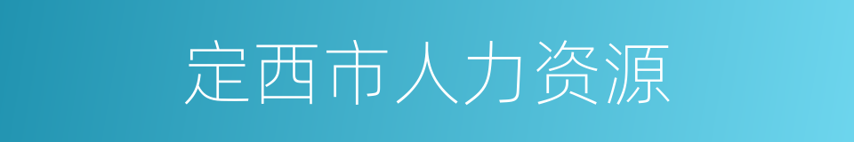 定西市人力资源的同义词