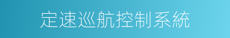 定速巡航控制系統的同義詞