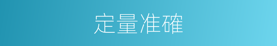 定量准確的同義詞