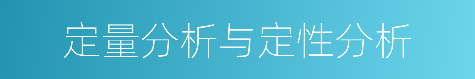 定量分析与定性分析的同义词