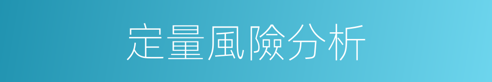 定量風險分析的同義詞