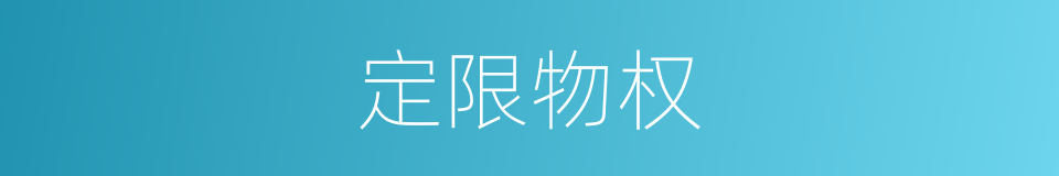 定限物权的意思