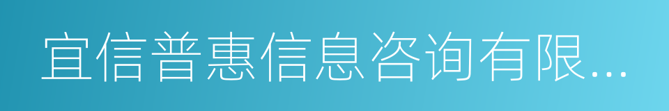 宜信普惠信息咨询有限公司的同义词