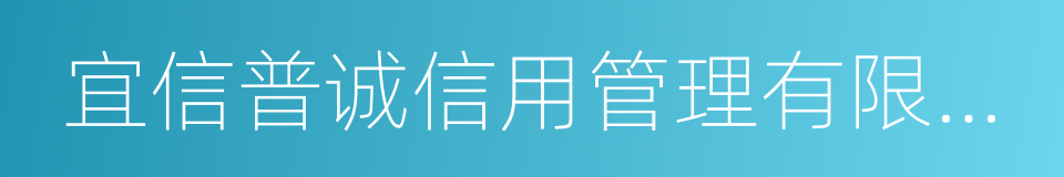 宜信普诚信用管理有限公司的同义词