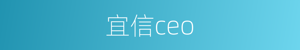 宜信ceo的同义词