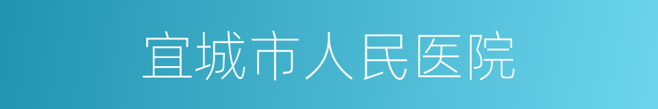 宜城市人民医院的同义词