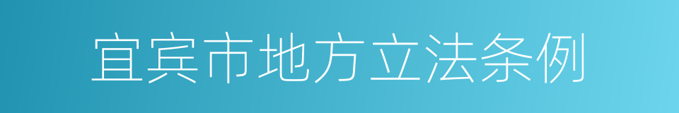 宜宾市地方立法条例的同义词